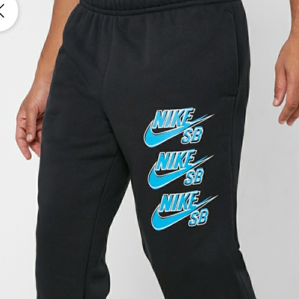 Nike Black Pants with Blue Logo